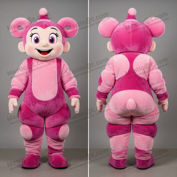 Velvet pink flexible contortionist mascot - Masticot.com