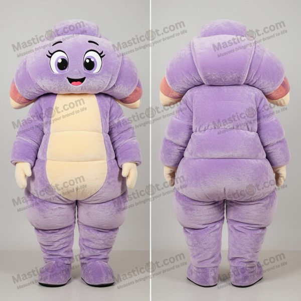 Lavender Golden Cartoon Croissant Mascot - Masticot.com