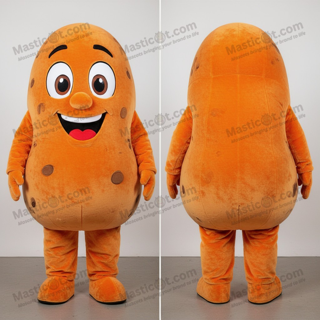 Mascote de batata laranja arredondada - Batata - MASTICOT_6081 - Masticot.com
