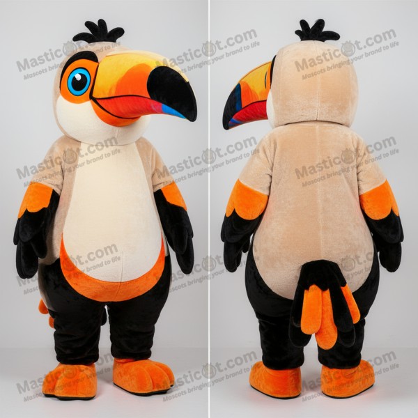 Golden Cartoon Toucan Mascot - Masticot.com
