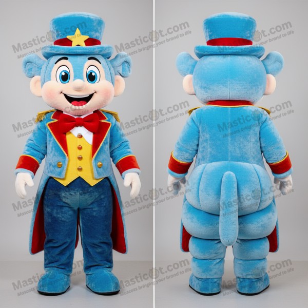 Sky Blue Cartoon Ring Master Mascot - Masticot.com
