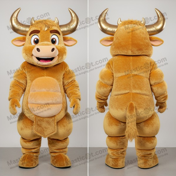 Golden Velvety Minotaur Mascot - Masticot.com