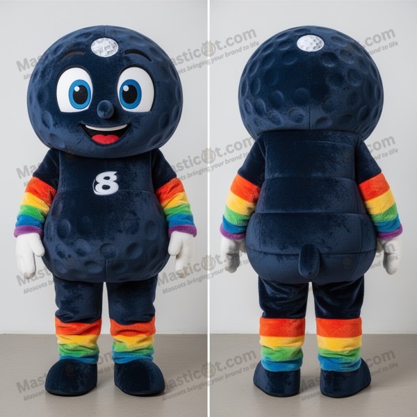 Navy velvety golf ball mascot - Masticot.com