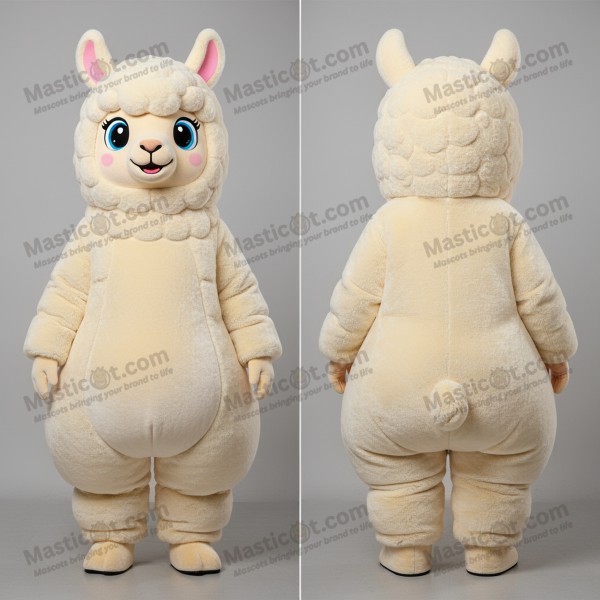 Kremfarget Alpaka Maskot - Masticot.com