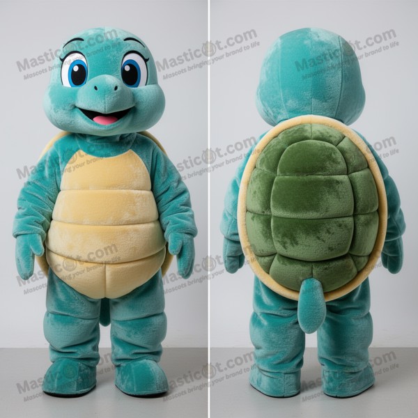 Teal velvety turtle mascot - Masticot.com