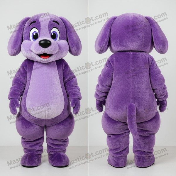 Purple Velvety Cartoon Dog Mascot - Masticot.com