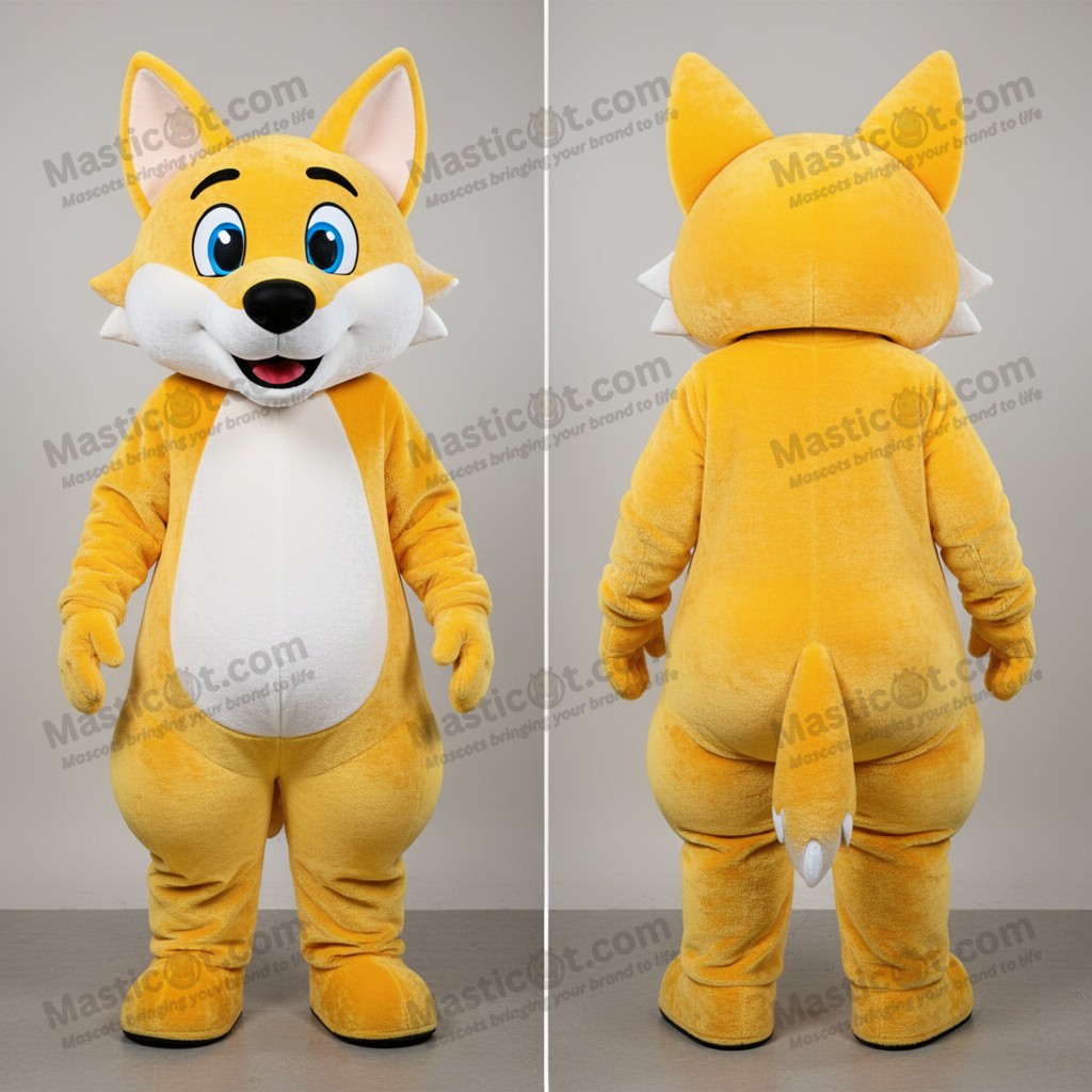 Golden yellow expressive dingo mascot - Masticot.com