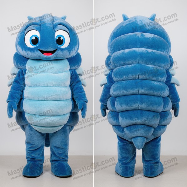 Velvety blue prehistoric trilobite mascot - Masticot.com