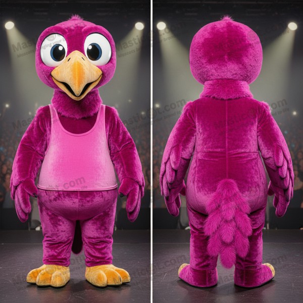Magenta fløyelsaktig gribbe-maskot - Masticot.com
