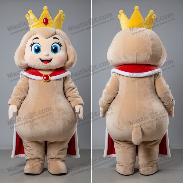 Velvety beige regal queen mascot - Masticot.com