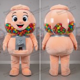 Peach velvety gumball machine mascot - Masticot.com