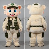 Cream Rounded Para Commando Mascot - Masticot.com