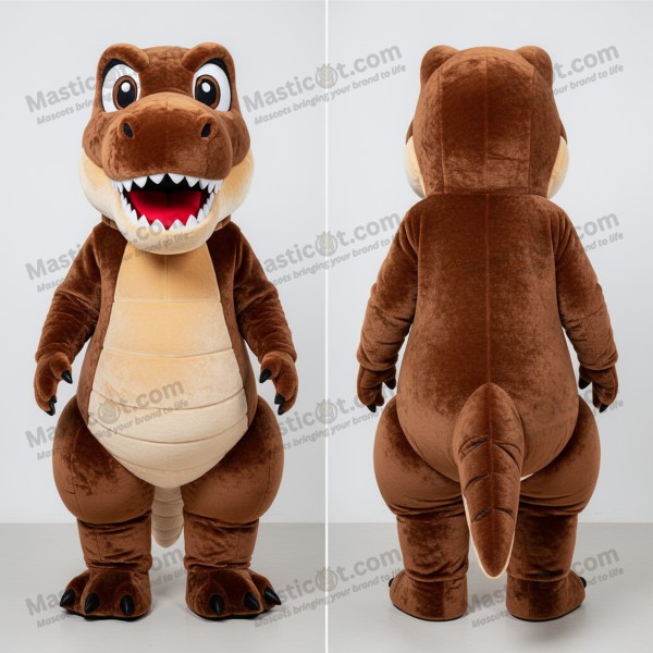 Earthy brown cuddly t rex mascot - Masticot.com