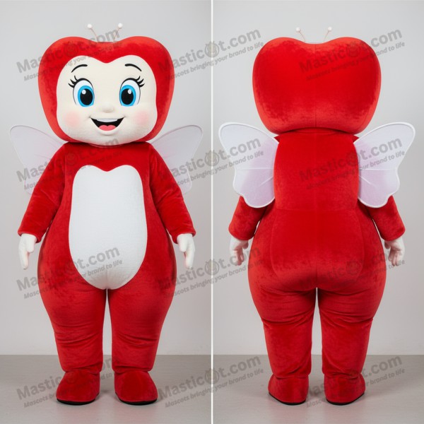 Crimson velvety tooth fairy mascot - Masticot.com