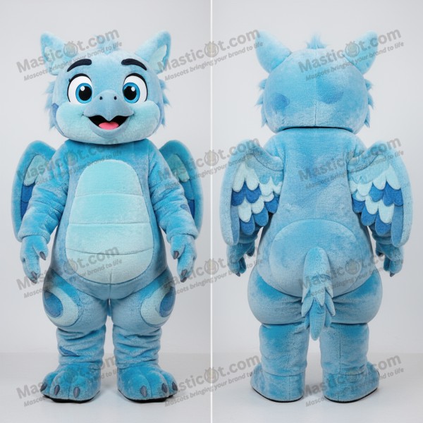 Sky blue feathered harpy mascot - Masticot.com