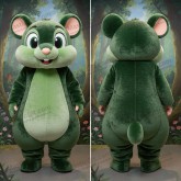 Waldgrüner Kuschel-Mäuse-Maskottchen - Siebenschläfer -