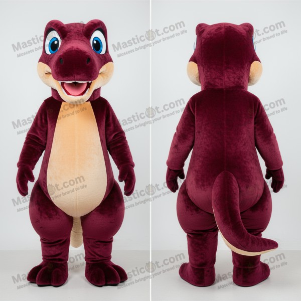 Sametový maroon kostým maskota Coelophysis - Masticot.com