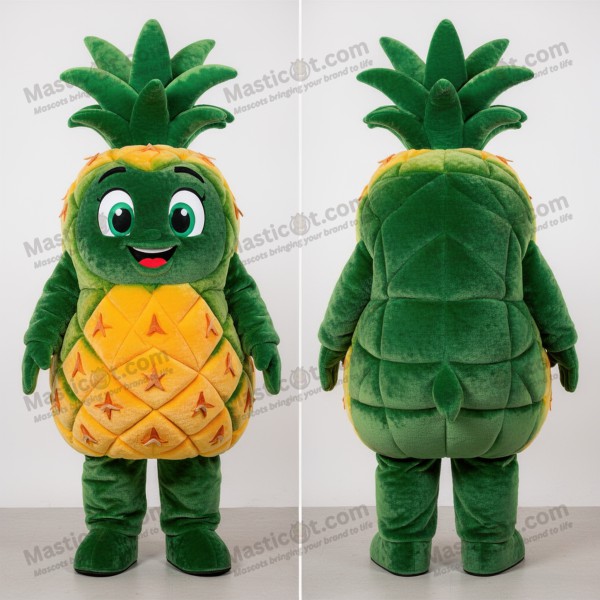 Forest green rounded pineapple mascot - Masticot.com