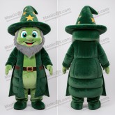 Emerald green broad shouldered wizard mascot - Masticot.com