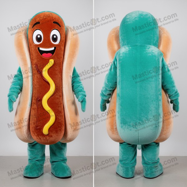 Teal sleek hot dogs mascot - Masticot.com