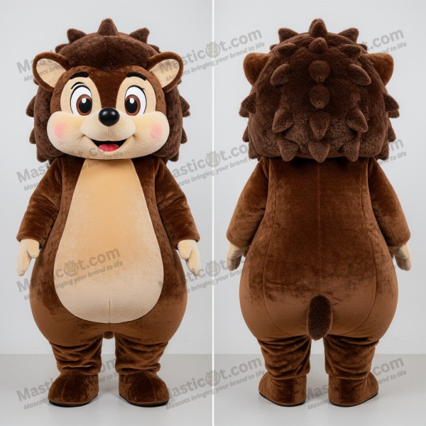 Přátelský ježčí maskot v hnědé zemi - Masticot.com