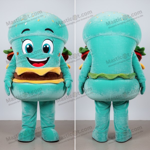 Turkis Pute-tegnet Burgers Maskot - Masticot.com