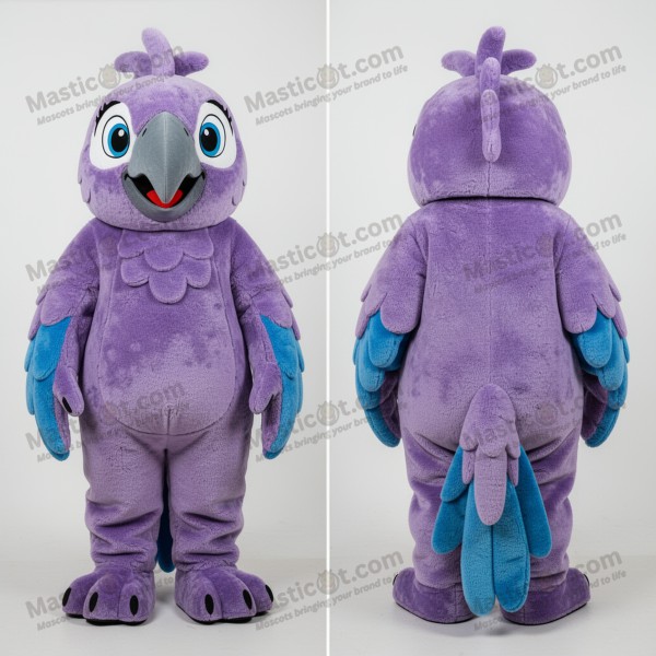 Lavender plush macaw mascot - Masticot.com