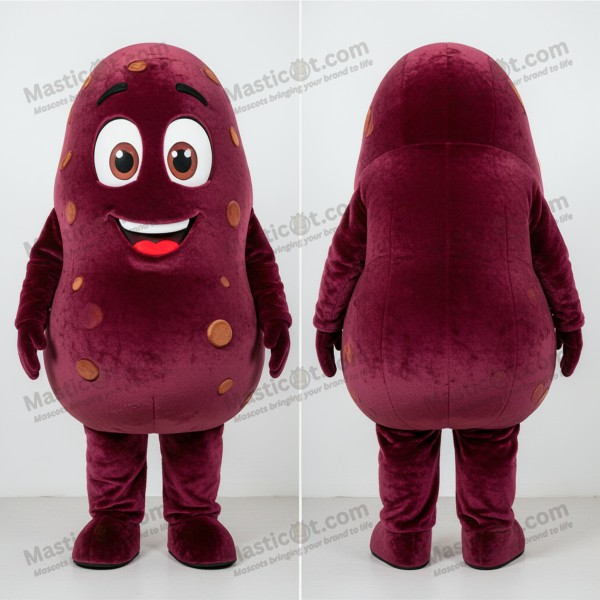 Maroon rounded potato mascot - Masticot.com