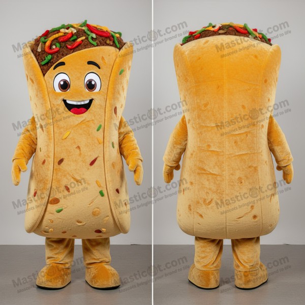 Gouden pluche enchilada mascotte - Masticot.com