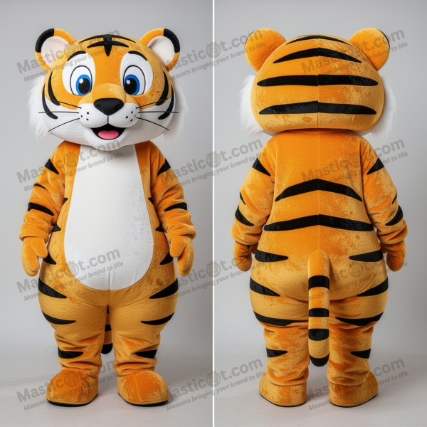 Golden velvety tiger mascot - Masticot.com