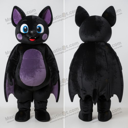 Ebony Velvety Cartoon Bat Mascot - Masticot.com