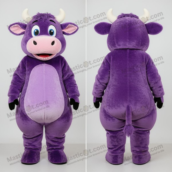Velvety purple cuddly cow mascot - Masticot.com