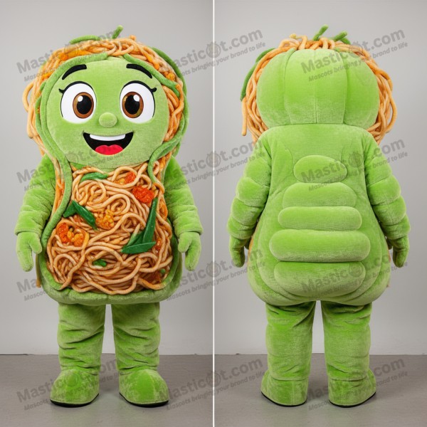 Limoengroene Cartoon Pad Thai Mascotte - Masticot.com