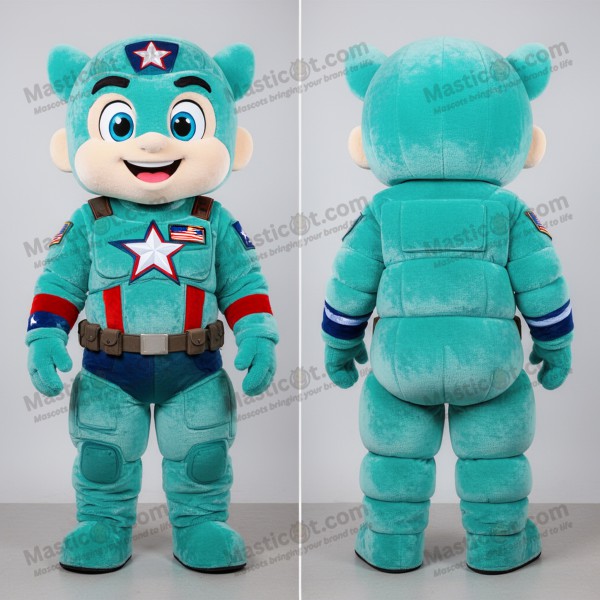 Mascotă Para-Comandou Turcoaz Erou - Masticot.com