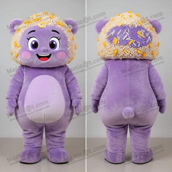 Lavender velvety fried rice mascot - Masticot.com
