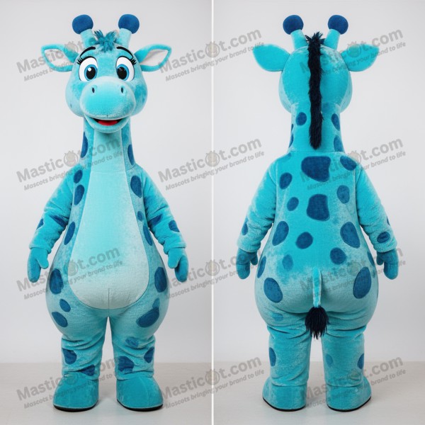 Blå plush-giraffemaskot - Masticot.com
