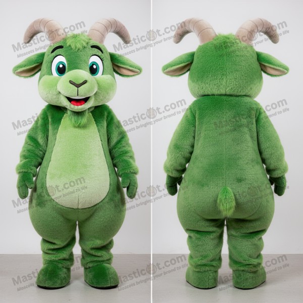 Mascotă capră angora pufoasă, verde smarald - Masticot.com