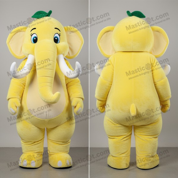 Lemon yellow rounded mammoth mascot - Masticot.com