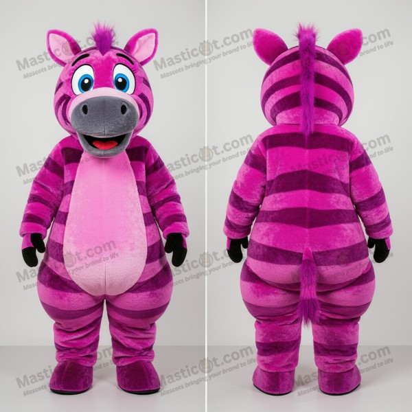 Magenta bredskuldret sebra-maskot - Masticot.com