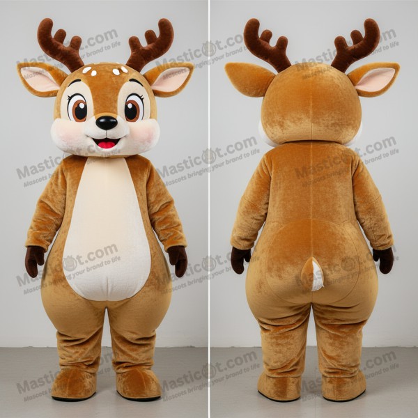 Golden broad shouldered roe deer mascot - Masticot.com