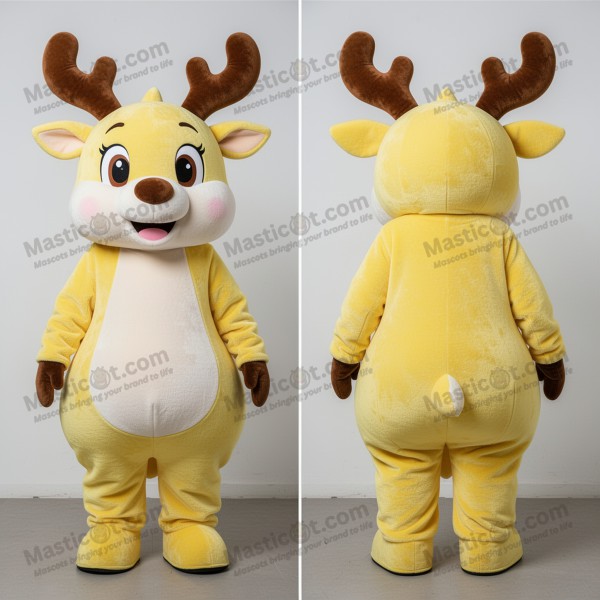 Lemon yellow oversized reindeer mascot - Masticot.com