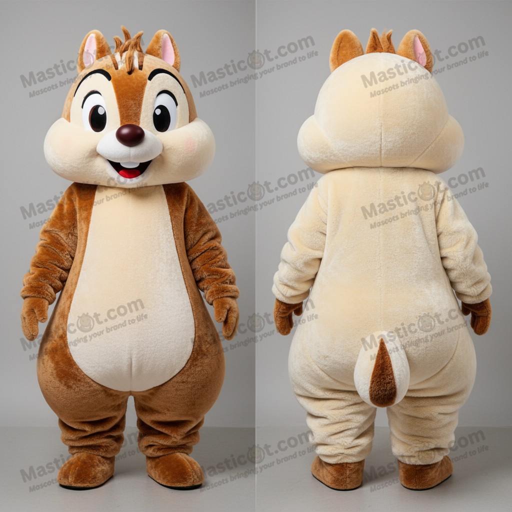 Cream fluffy chipmunk mascot - Masticot.com
