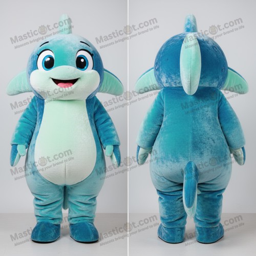 Turquoise velvety ray mascot - Masticot.com