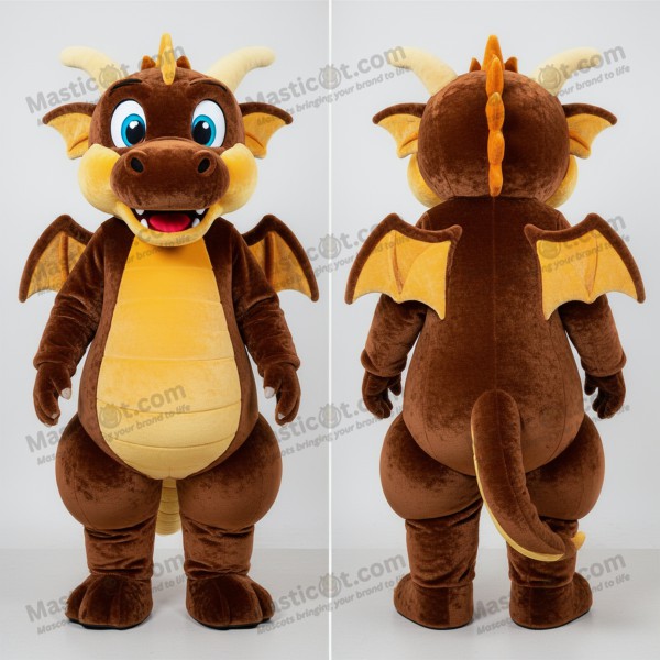 Cocoa brown padded dragon mascot - Masticot.com
