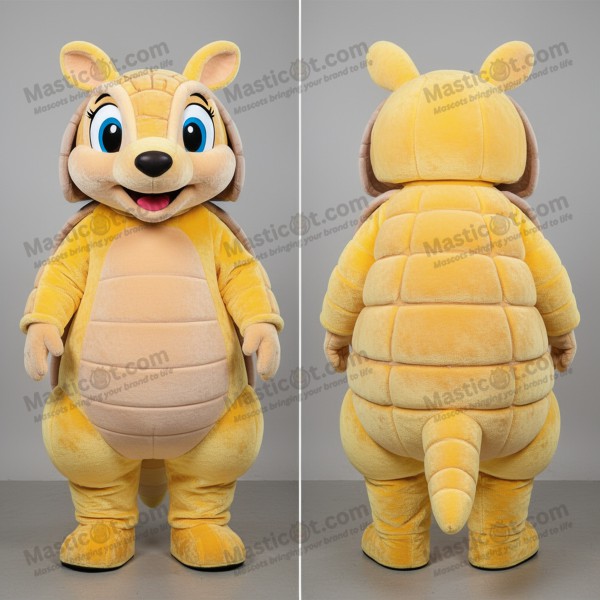 Velvety yellow armadillo mascot - Masticot.com