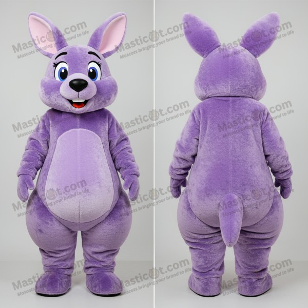 Lavender plush kangaroo mascot - Masticot.com