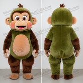 Forest green broad shouldered orangutan mascot -