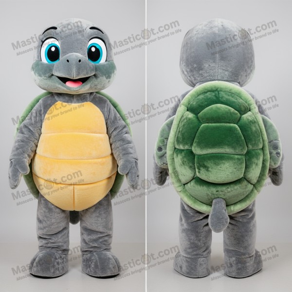 Gray plush shelled sea turtle mascot - Masticot.com
