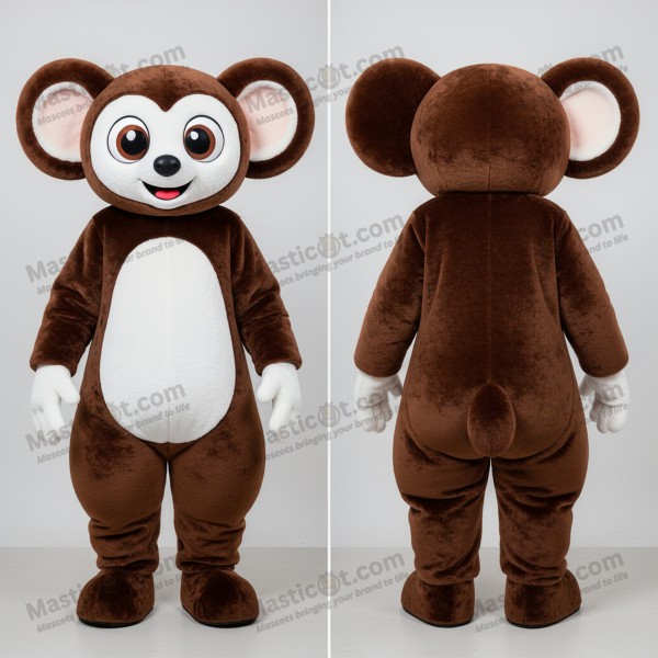 Hnědá plyšová maskota lemura ayeaye - Masticot.com