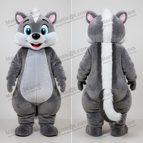 Charcoal gray rounded skunk mascot - Masticot.com
